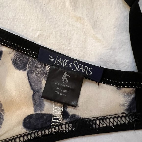 NWT The Lake & Stars Printed Stretch Silk Bralette, Size Small - Picture 7 of 11